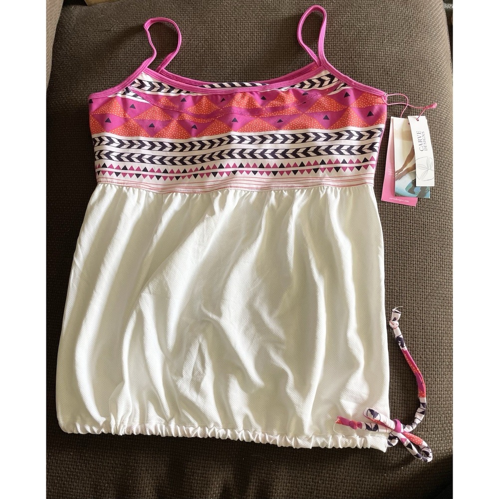 NWT Carve Designs Caeli Tank Sz Lg Raspberry Tulum Geometric Adjustable Strap